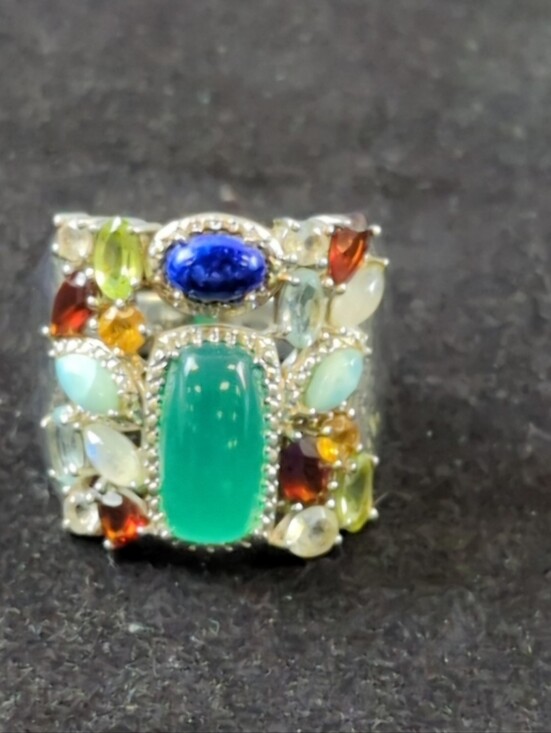 Ross-Simons Jewelry - Ross-Simons Sterling Silver Natural multi-gemstone Confetti Ring Size 10